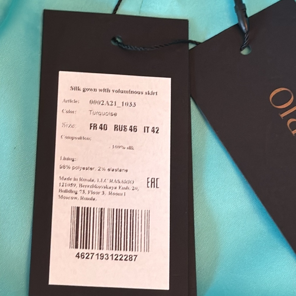 Rasario Silk Turquoise Evening Gown / Mother of Bride Gown - Picture 12 of 16